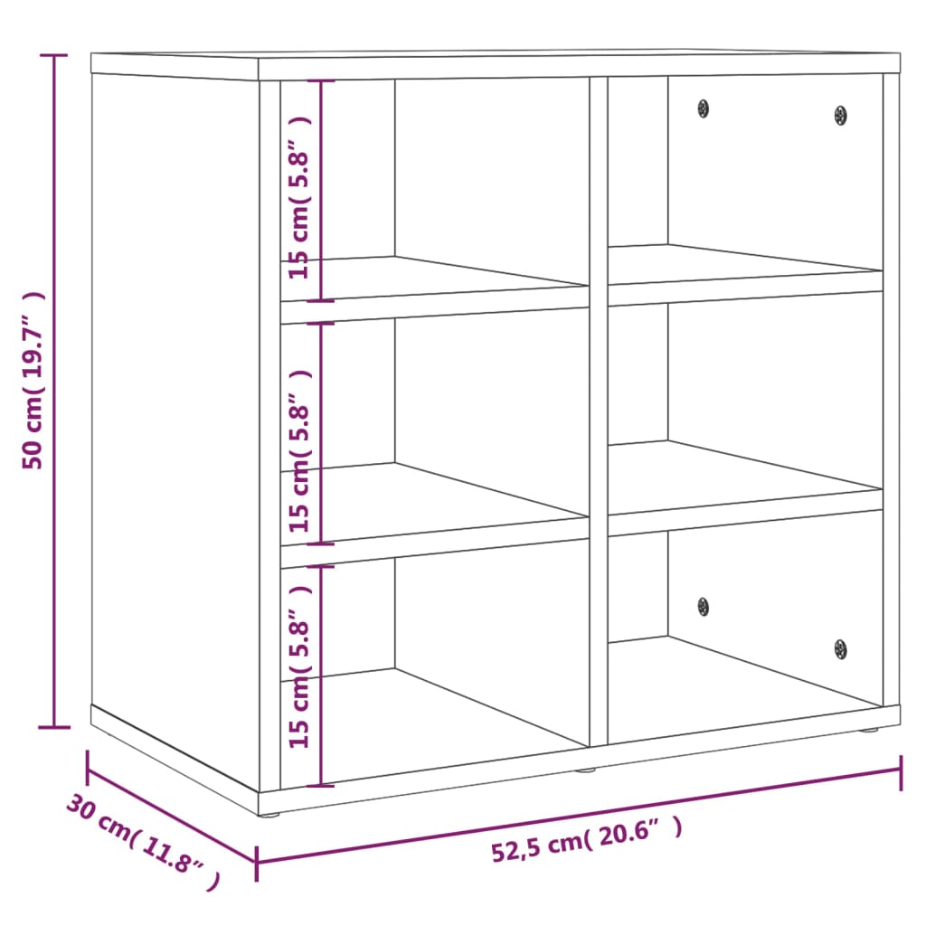 Schoenenkast 52,5x30x50 cm eikenkleurig