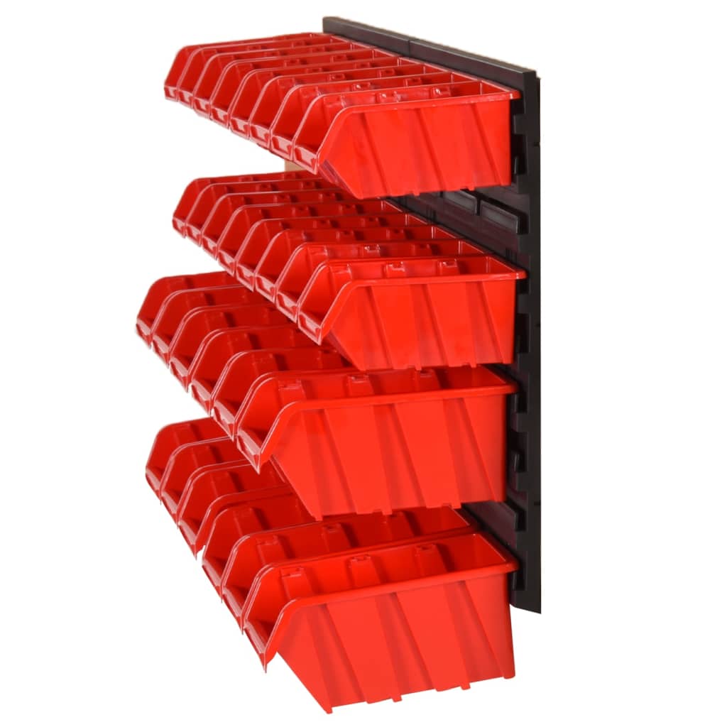 Set de tri 35 pièces 77x39 cm polypropylène rouge et noir