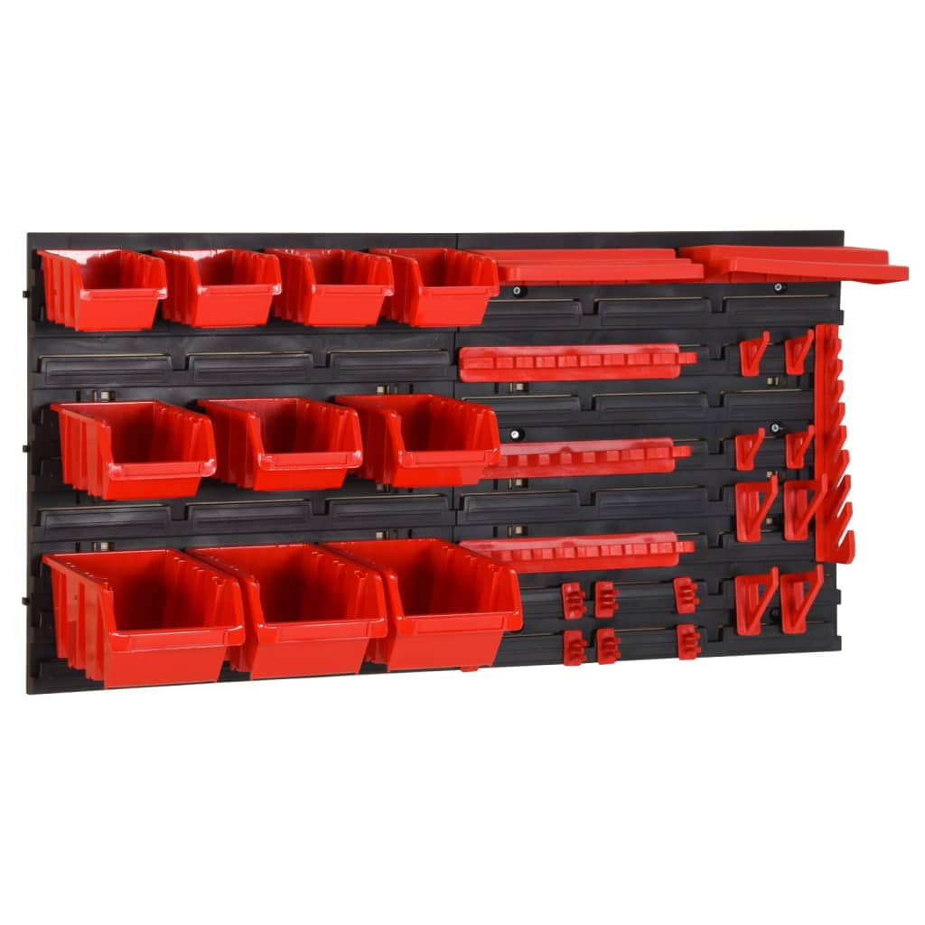 Set de tri 35 pièces 77x39 cm polypropylène rouge et noir