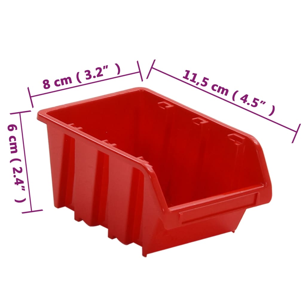 Set de tri 35 pièces 77x39 cm polypropylène rouge et noir