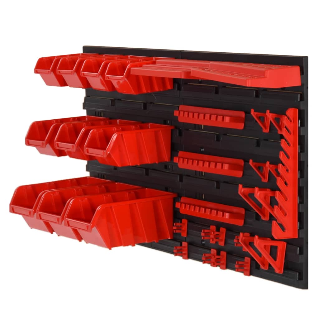 Set de tri 35 pièces 77x39 cm polypropylène rouge et noir