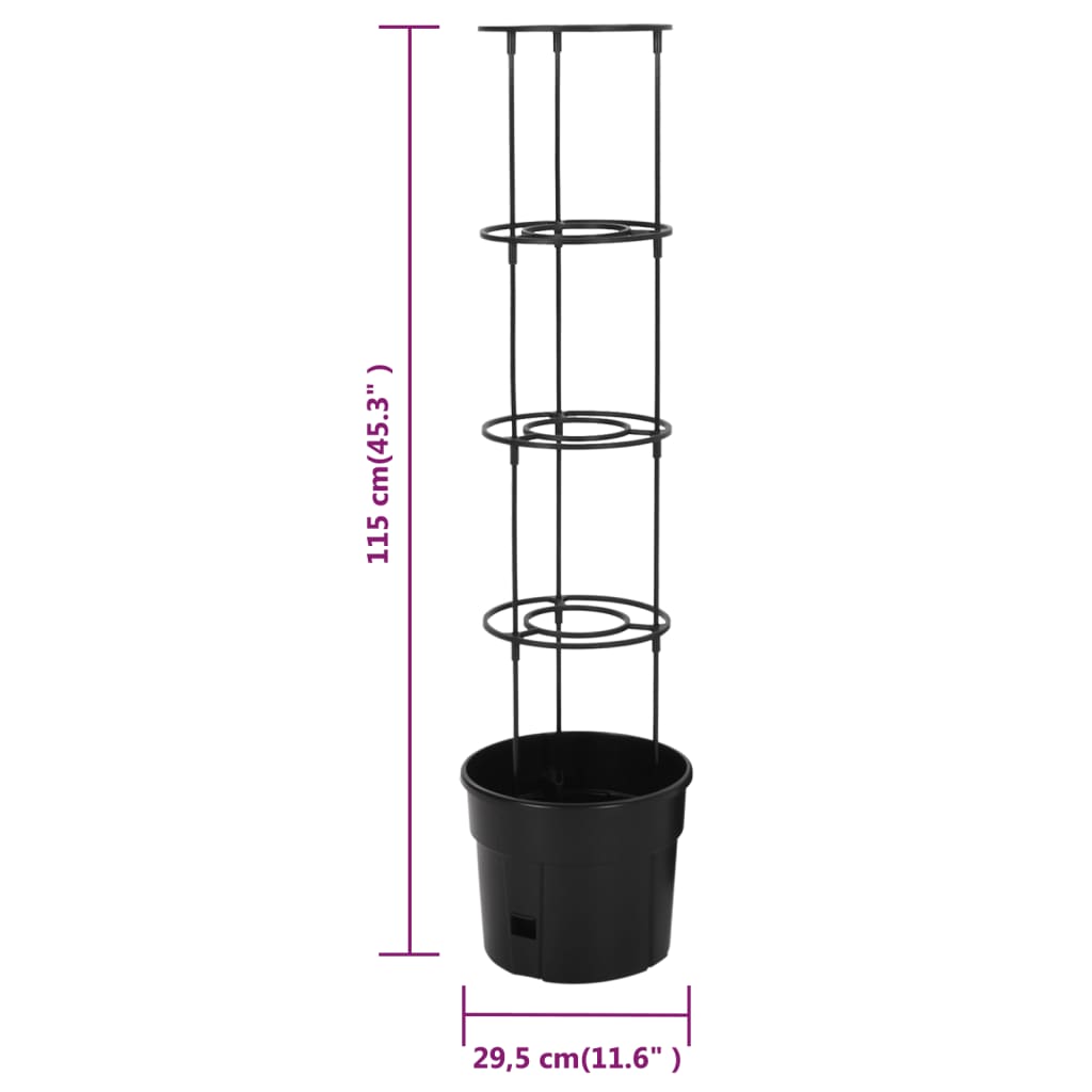 Tomatenkweekpot ø29,5x115 cm polypropeen antracietkleurig