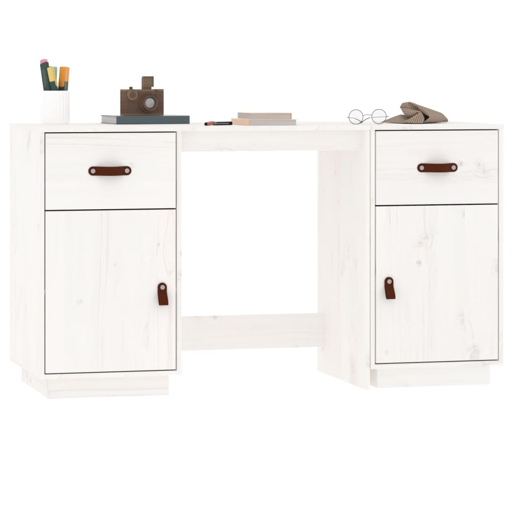 Bureau met kastjes 135x50x75 cm massief grenenhout