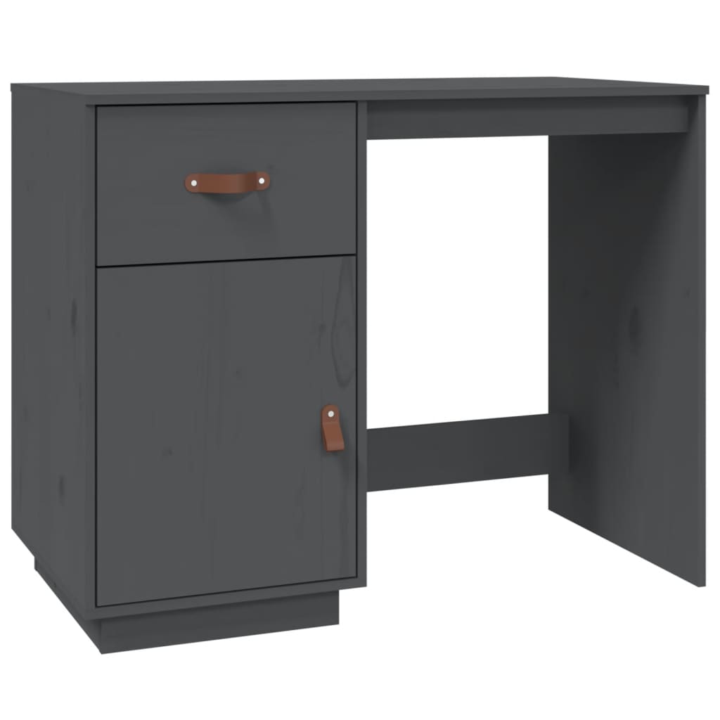 Bureau met kastjes 135x50x75 cm massief grenenhout