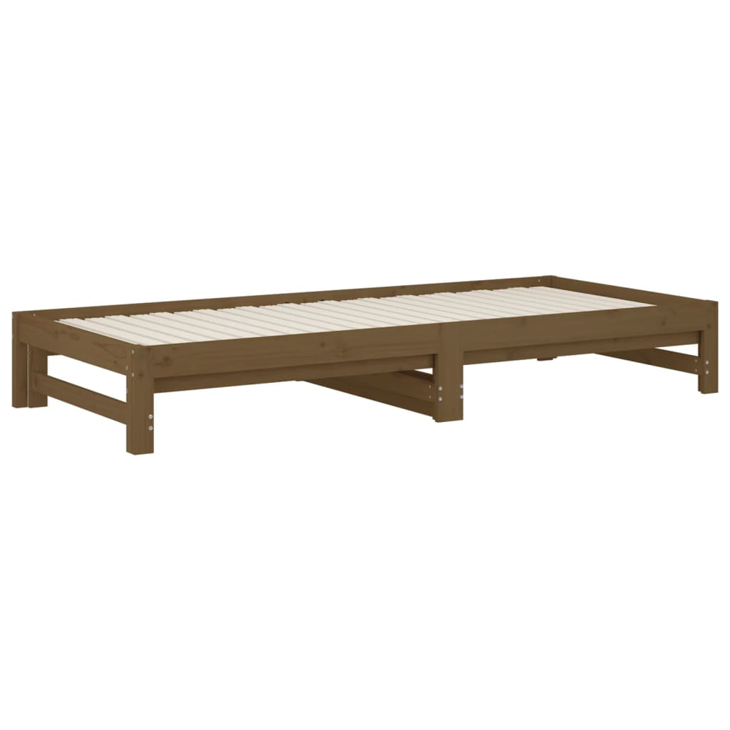 Slaapbank uitschuifbaar massief grenenhout 2x(90x200) cm