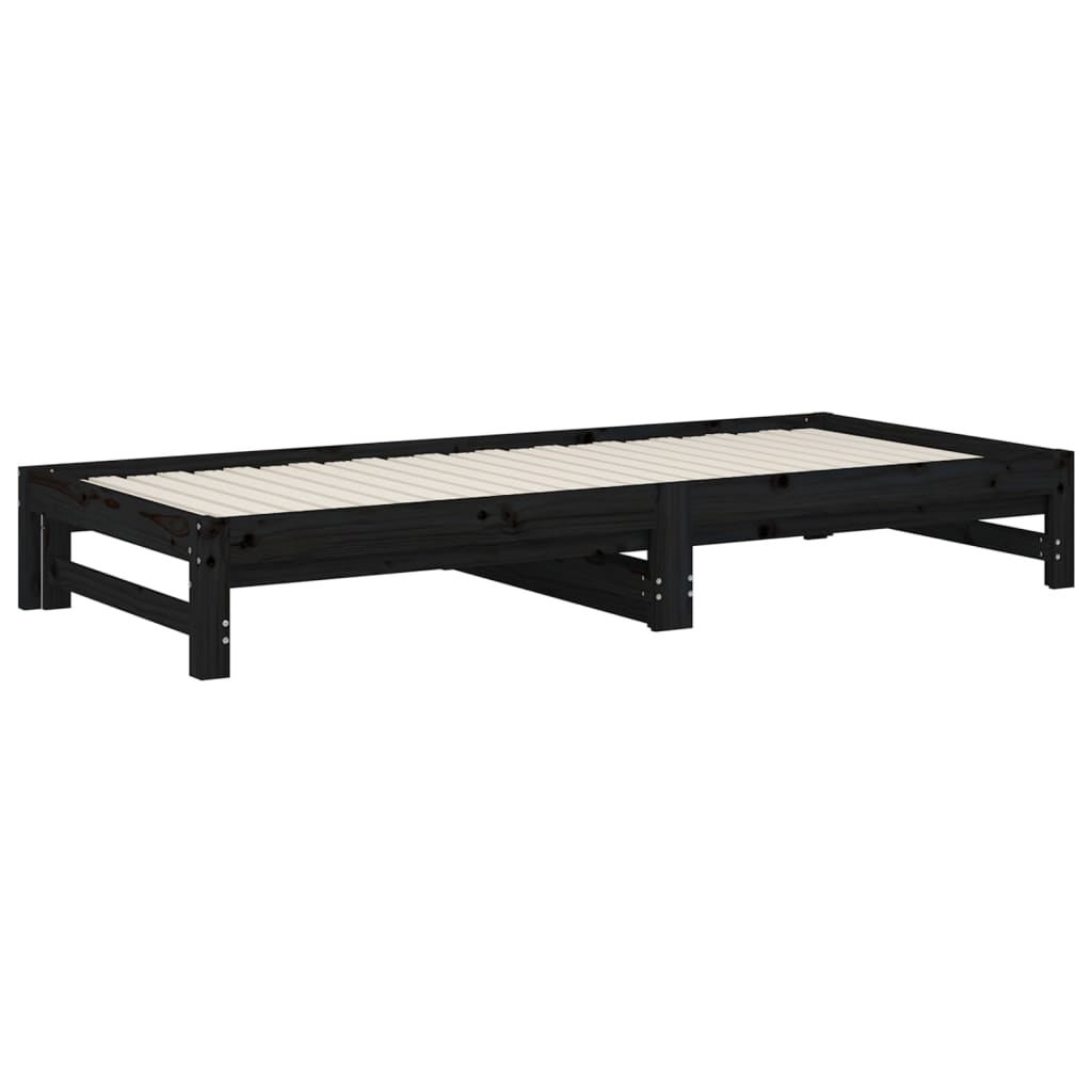 Slaapbank uitschuifbaar massief grenenhout 2x(90x200) cm