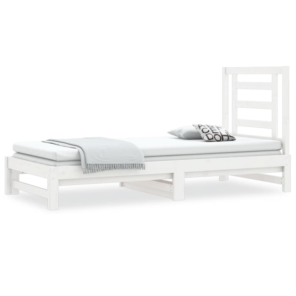 Canapé-lit extensible en pin massif 2x (90x190) cm