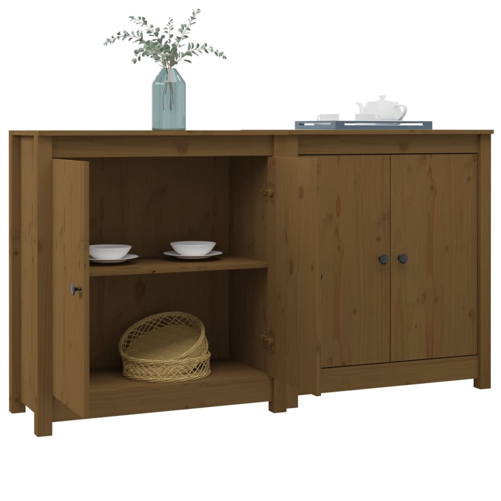 Buffets 2 pcs 70x35x80 cm en bois de pin massif