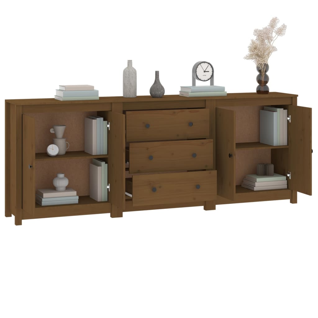 Dressoir 210x35x80 cm massief grenenhout