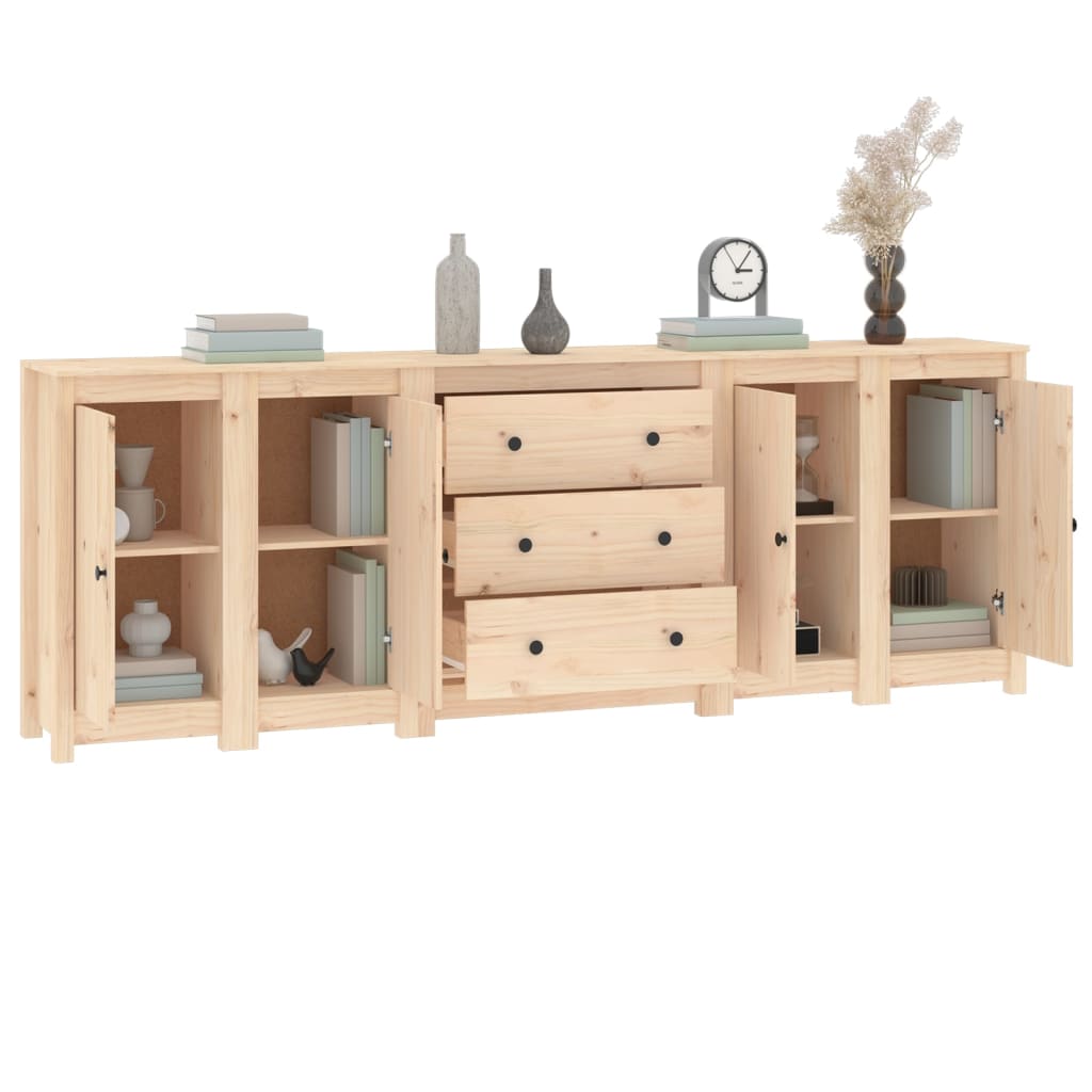 Buffet 230x35x80 cm en bois de pin massif