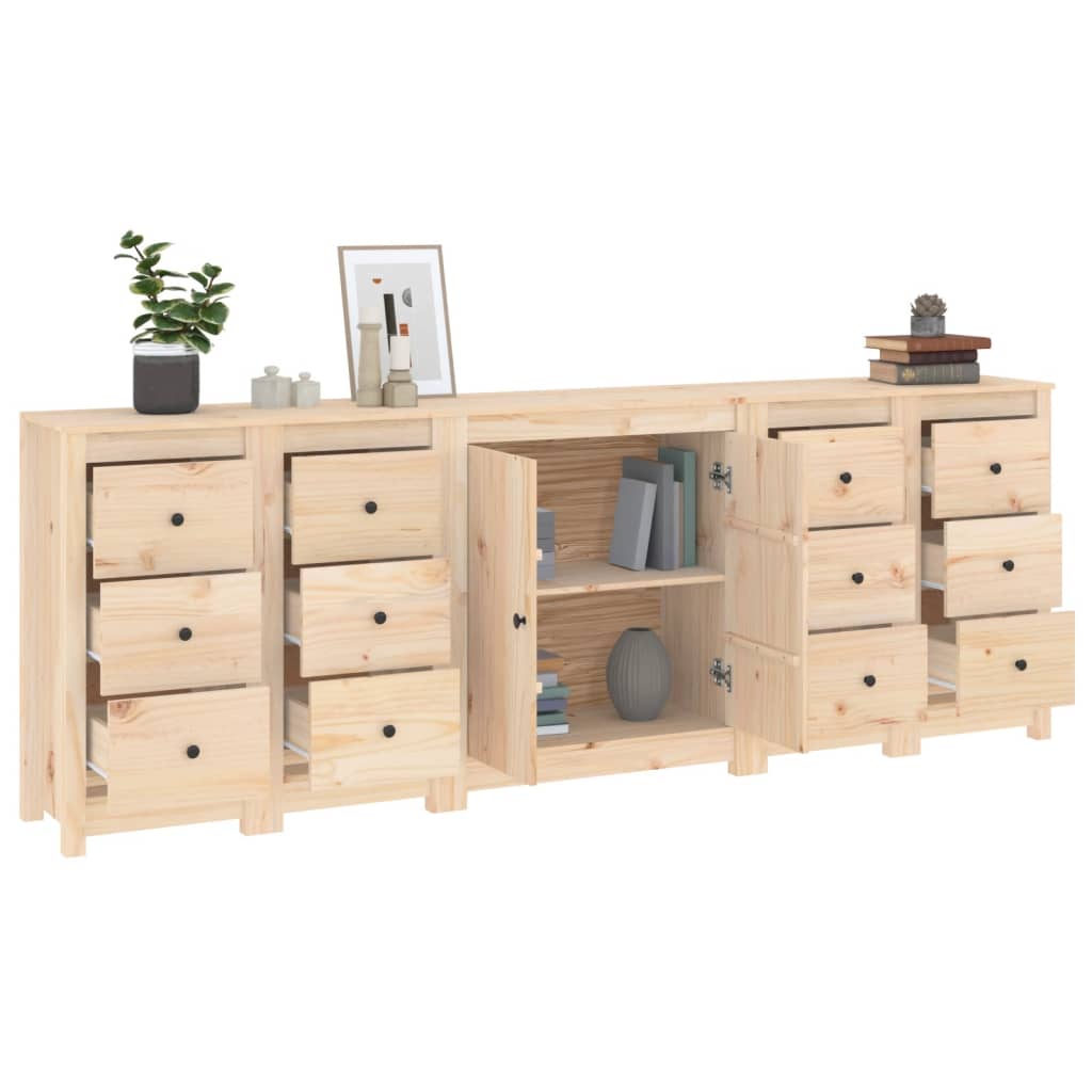 Buffet 230x35x80 cm en bois de pin massif