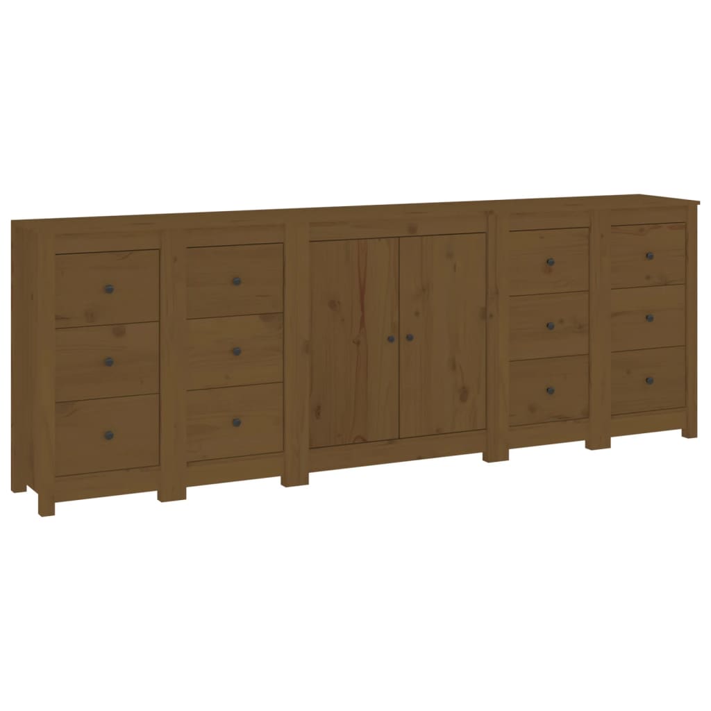 Buffet 230x35x80 cm en bois de pin massif