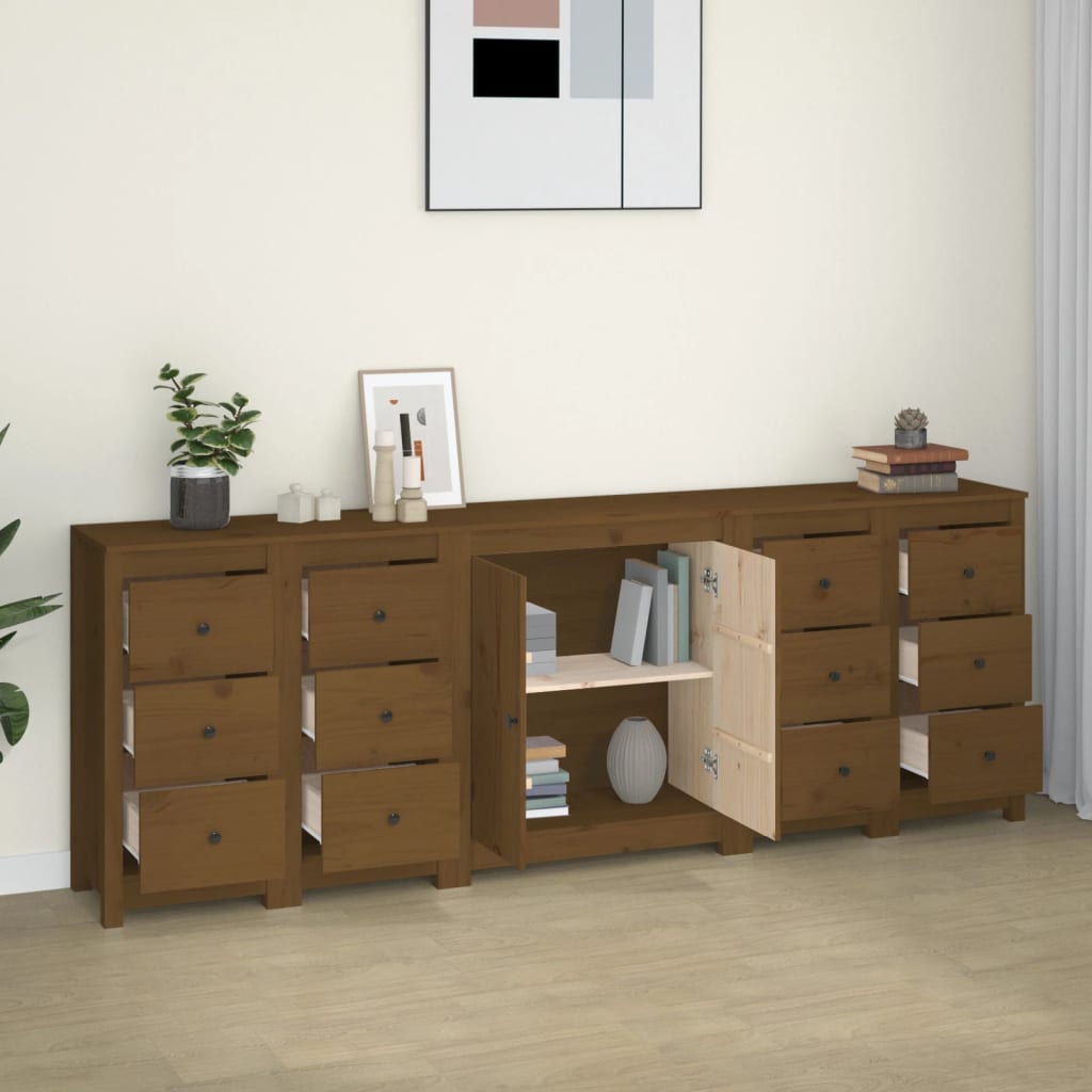 Dressoir 230x35x80 cm massief grenenhout