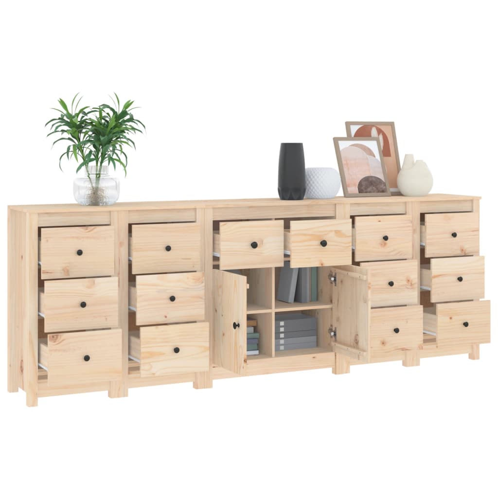 Buffet 230x35x80 cm en bois de pin massif