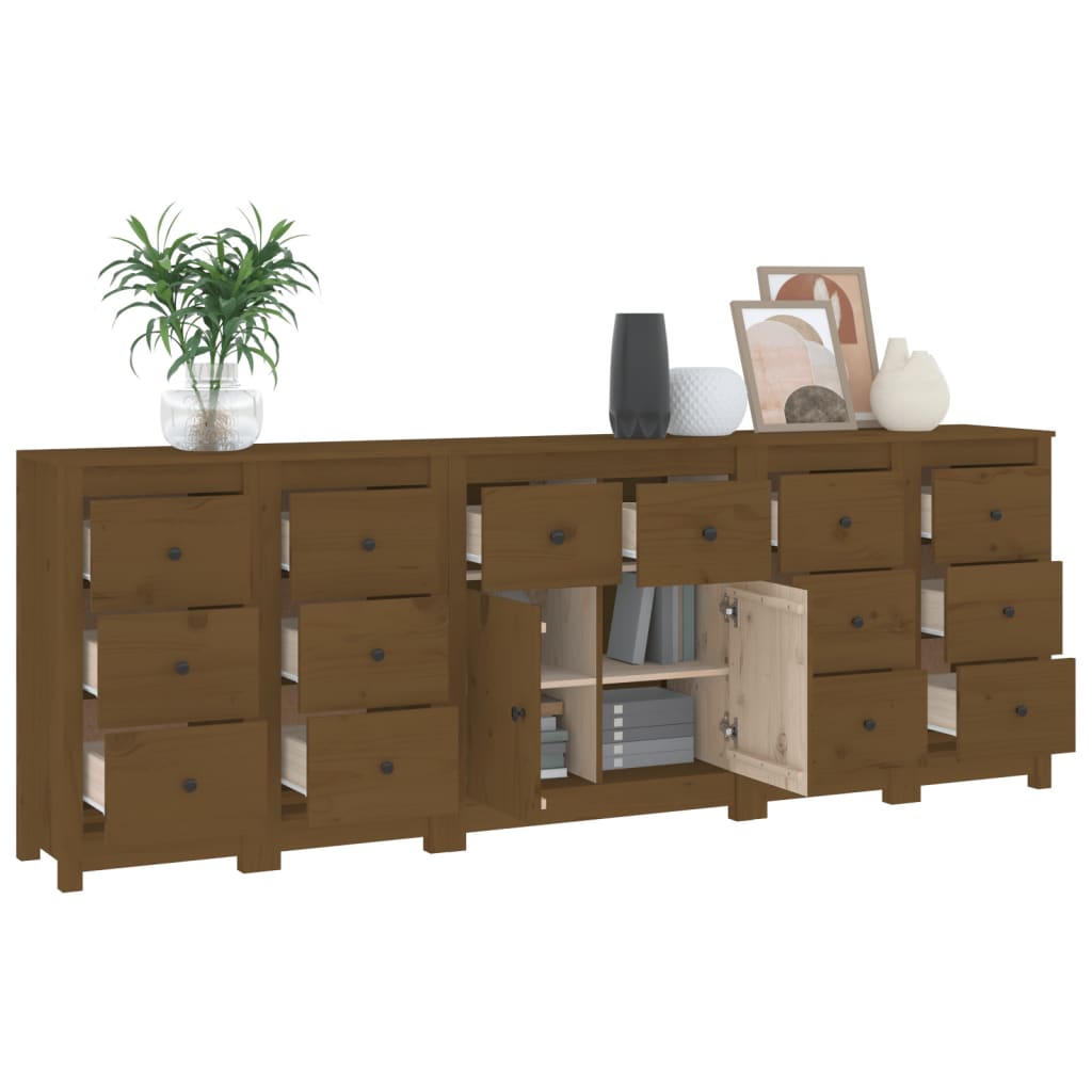 Dressoir 230x35x80 cm massief grenenhout