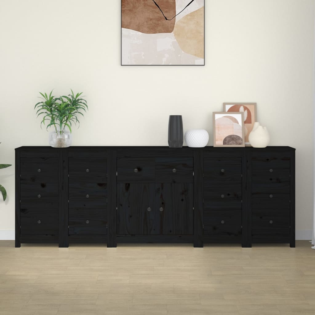 Buffet 230x35x80 cm en bois de pin massif