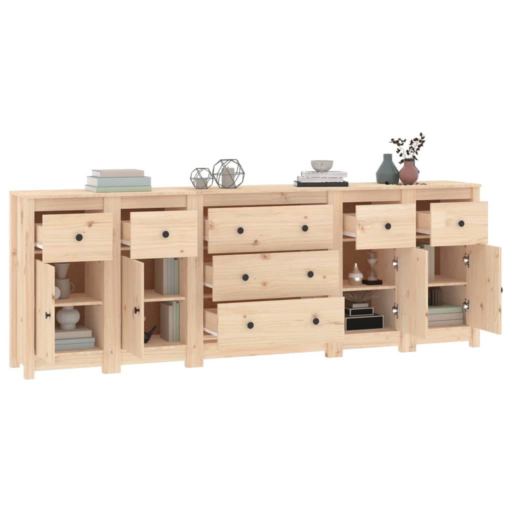 Buffet 230x35x80 cm en bois de pin massif