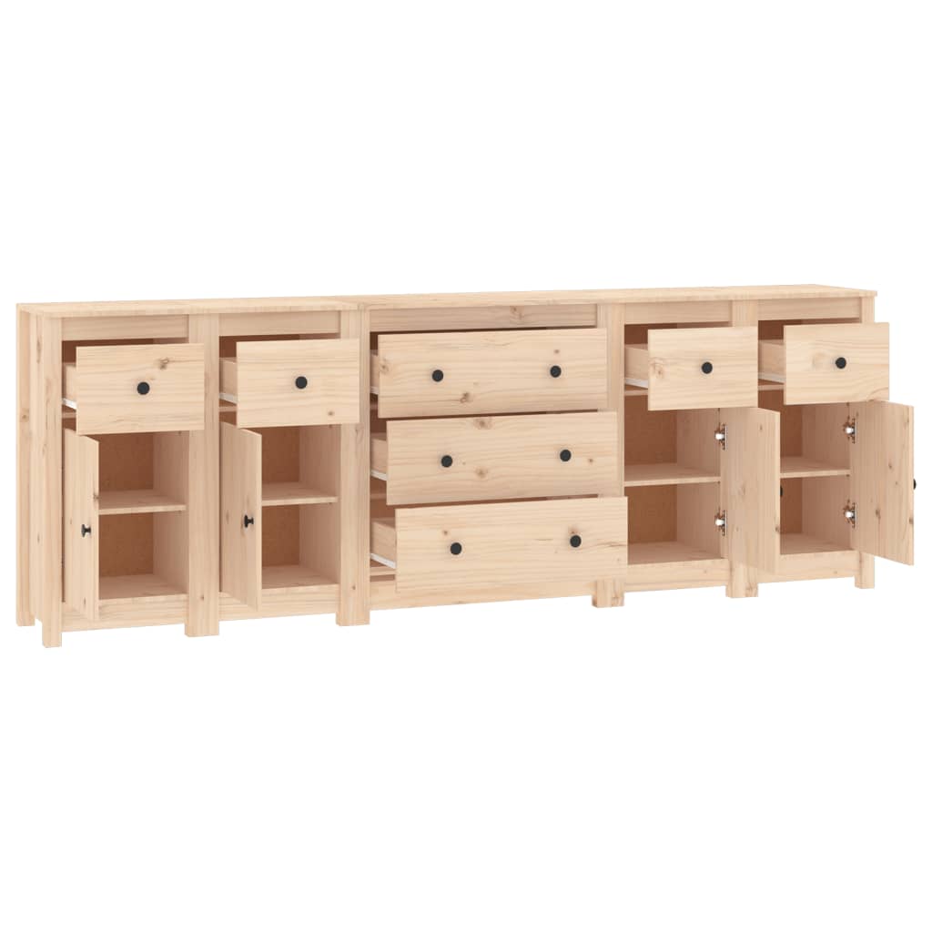 Buffet 230x35x80 cm en bois de pin massif