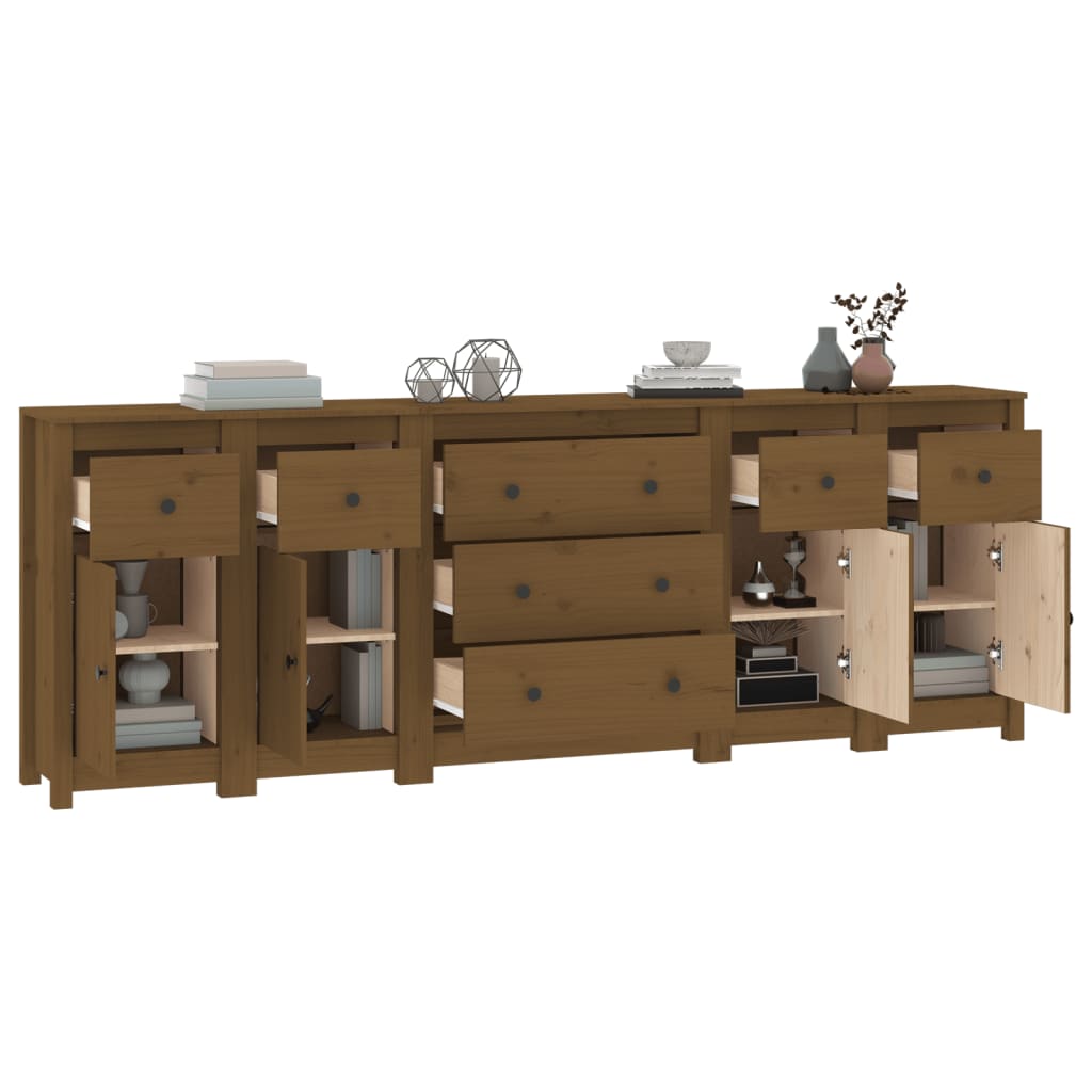 Dressoir 230x35x80 cm massief grenenhout