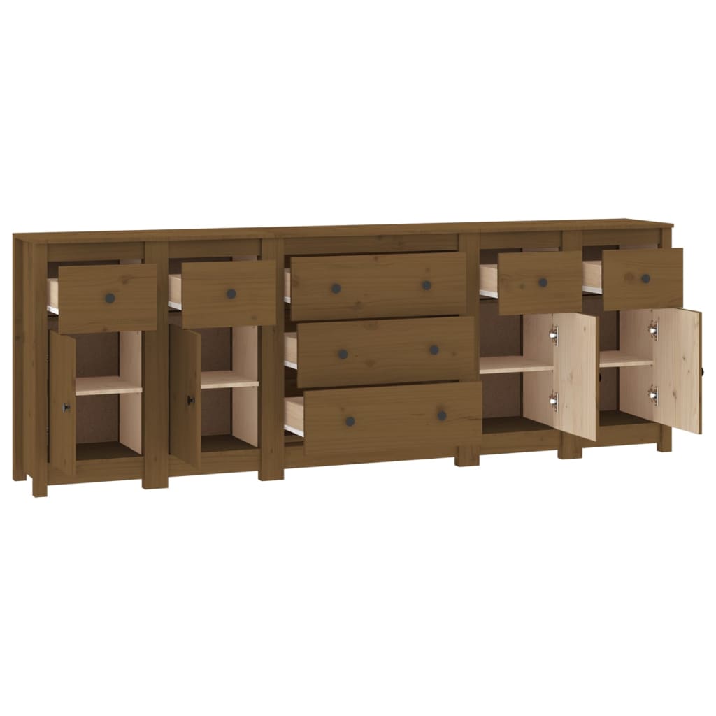 Dressoir 230x35x80 cm massief grenenhout