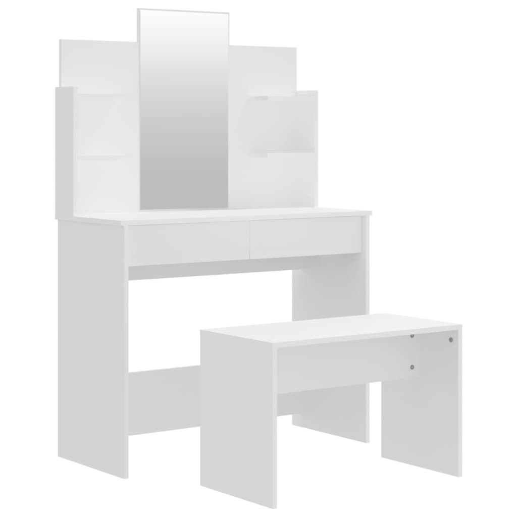 Ensemble coiffeuse 96x40x142 cm blanc