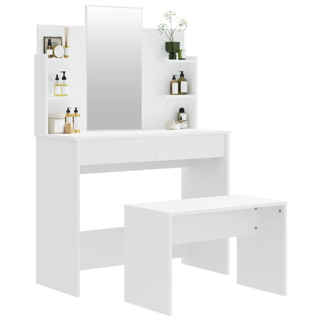 Ensemble coiffeuse 96x40x142 cm blanc