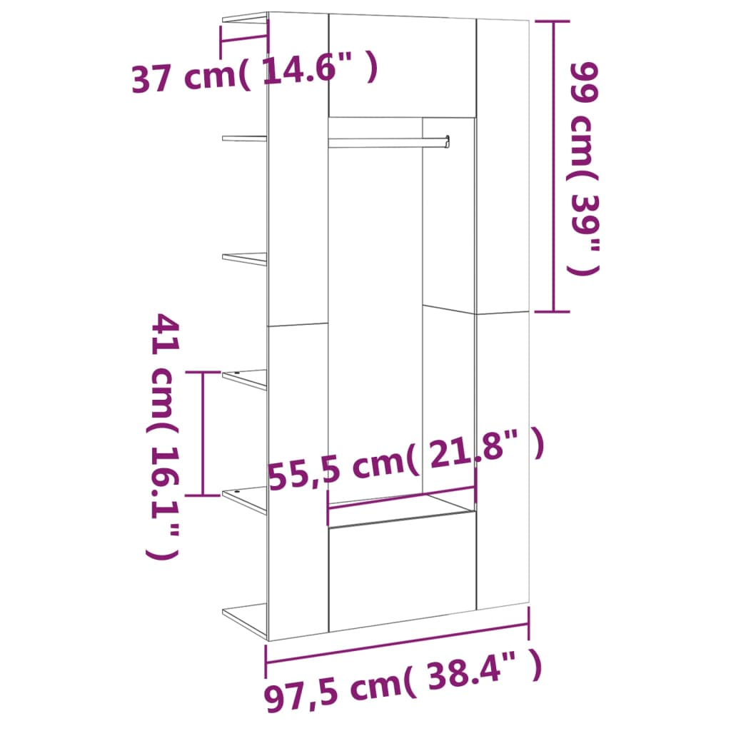 Armoires d'entrée 2 pcs en dérivé du bois couleur chêne