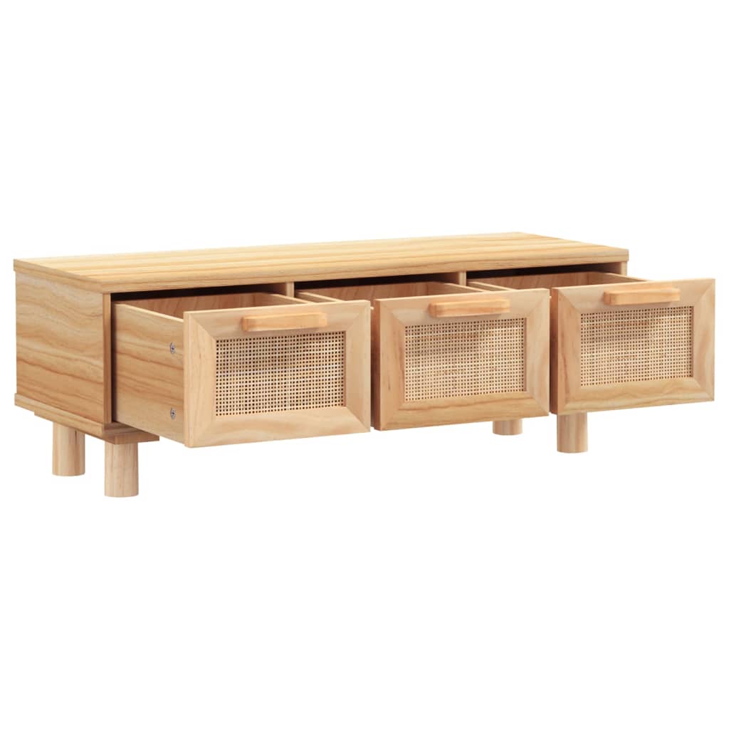 Table basse 80x40x30 cm en bois travaillé et bois de pin