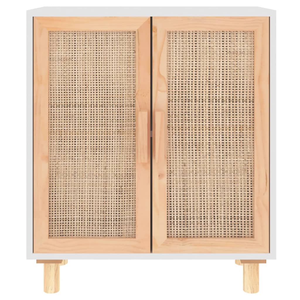 Dressoir 60x30x70 cm massief grenenhout en rattan