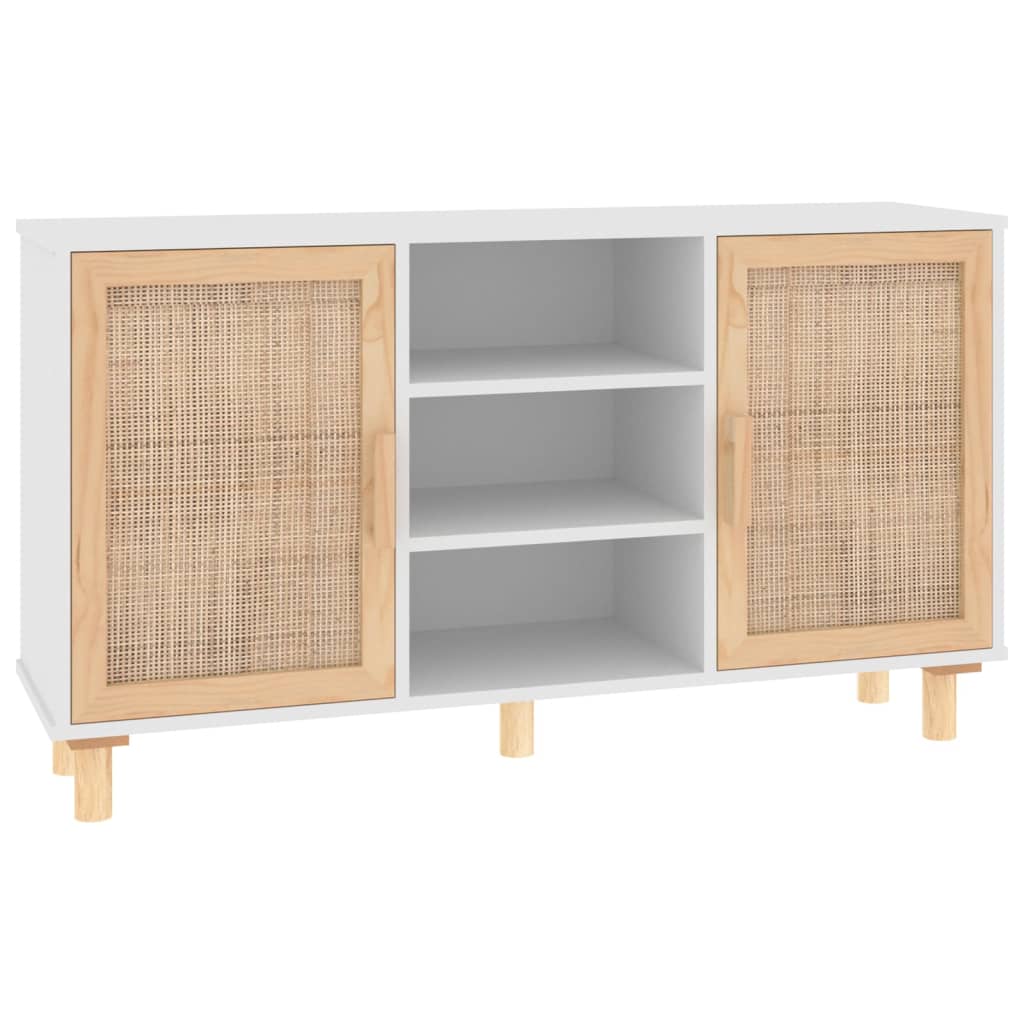 Dressoir 105x30x60 cm massief grenenhout en rattan