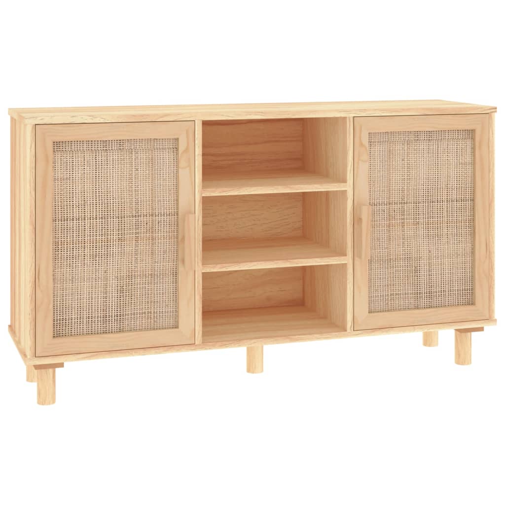 Dressoir 105x30x60 cm massief grenenhout en rattan