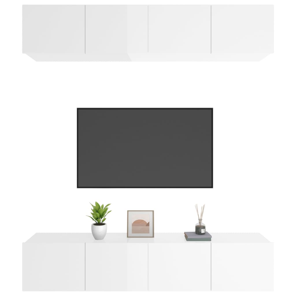 Tv-wandmeubels 4 st 100x30x30 cm bruin eikenkleur