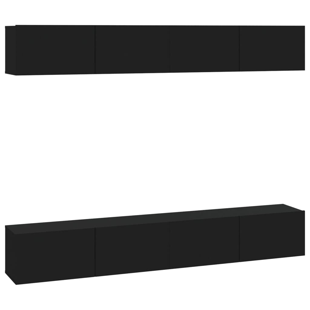 Tv-wandmeubels 4 st 100x30x30 cm bruin eikenkleur