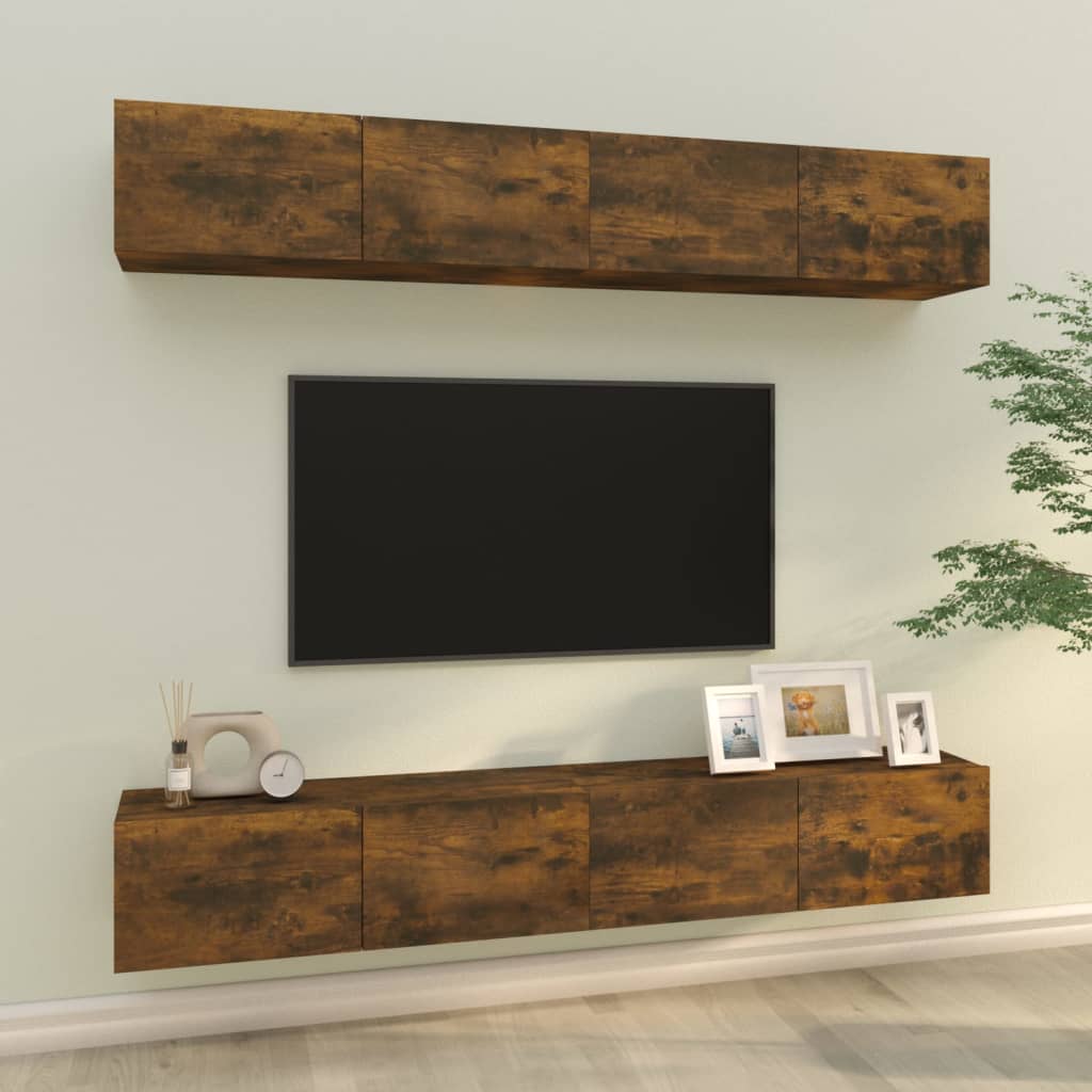 Tv-wandmeubels 4 st 100x30x30 cm