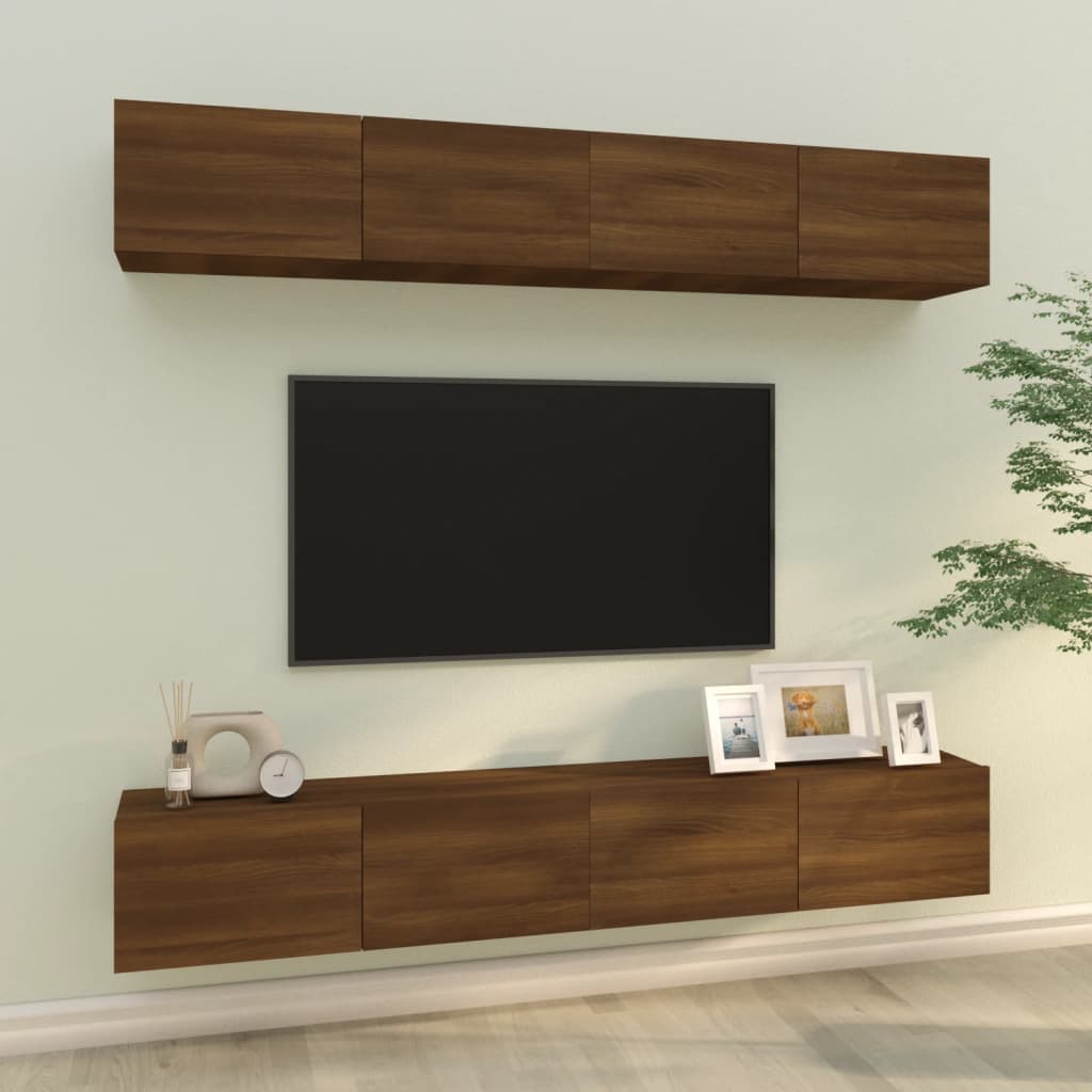 Tv-wandmeubels 4 st 100x30x30 cm