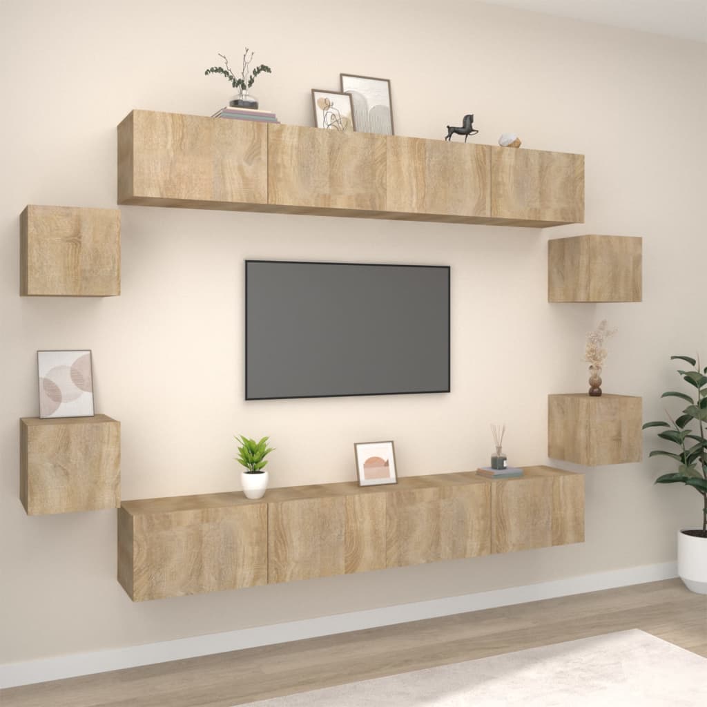 Ensemble de meubles TV 8 pièces en bois