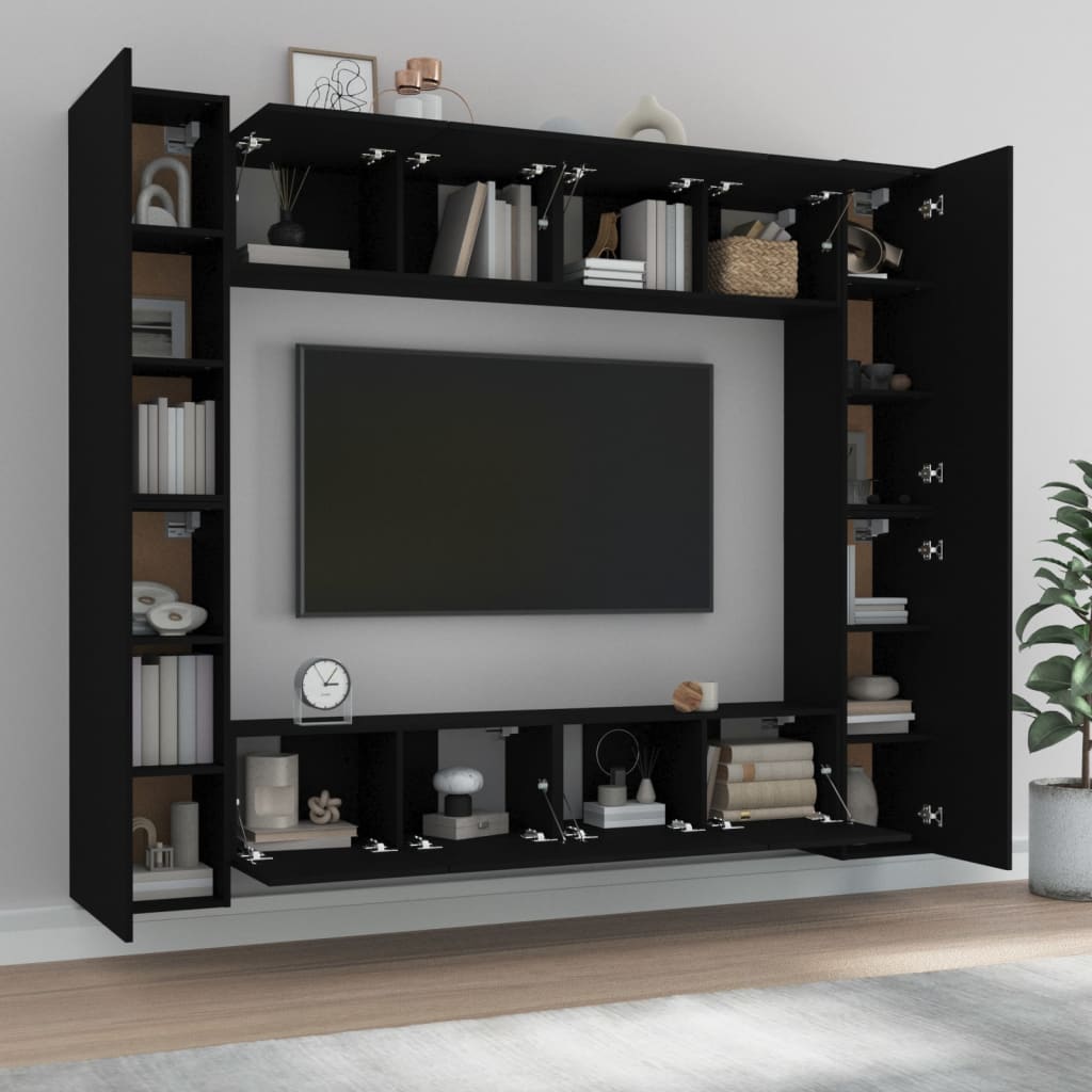 Ensemble de meubles TV 8 pièces en bois