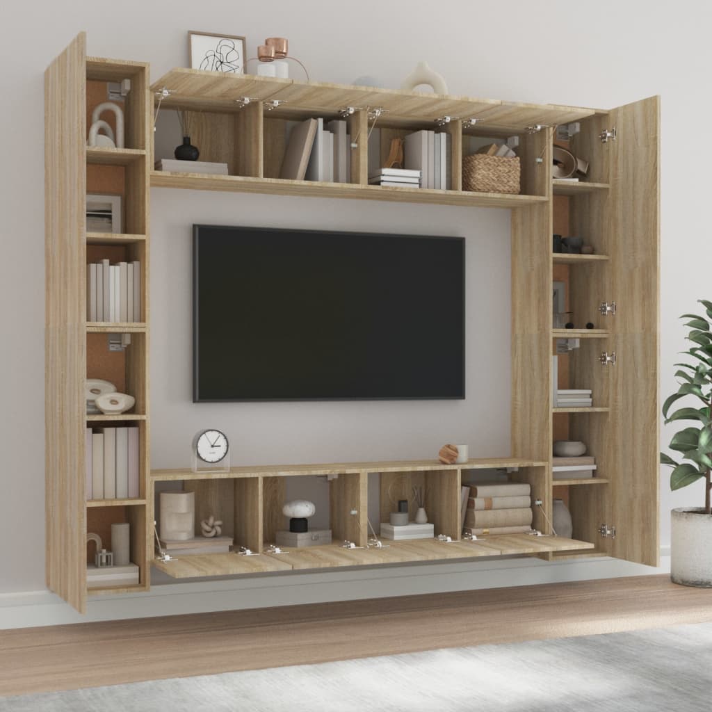 Ensemble de meubles TV 8 pièces en bois