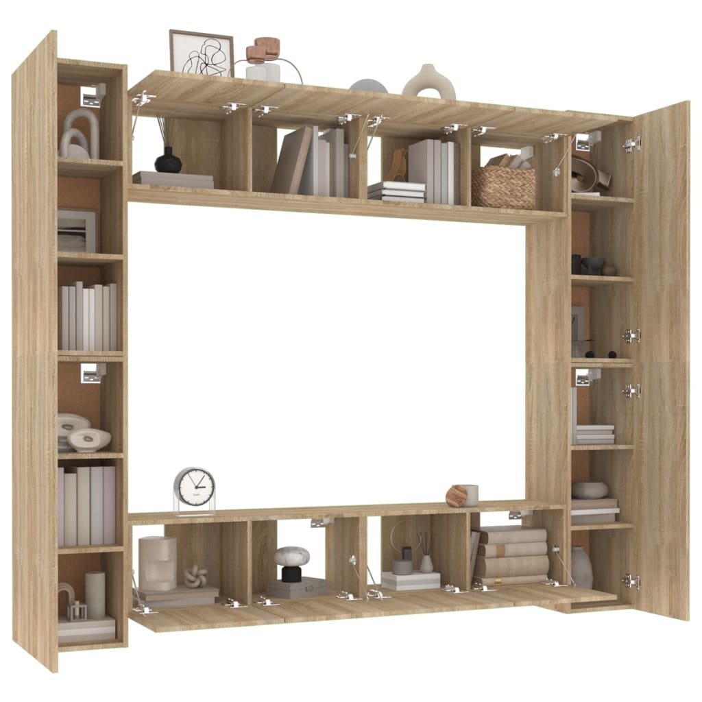 Ensemble de meubles TV 8 pièces en bois