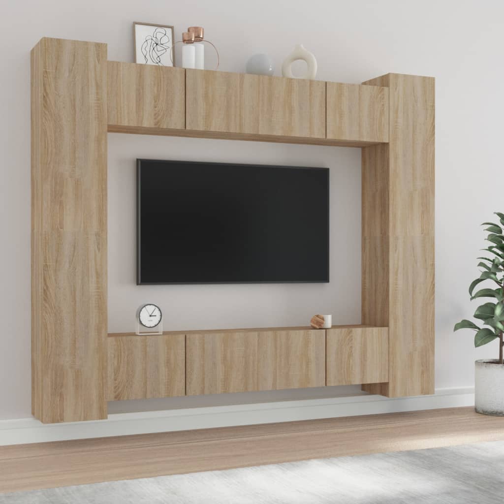 Ensemble de meubles TV 8 pièces en bois