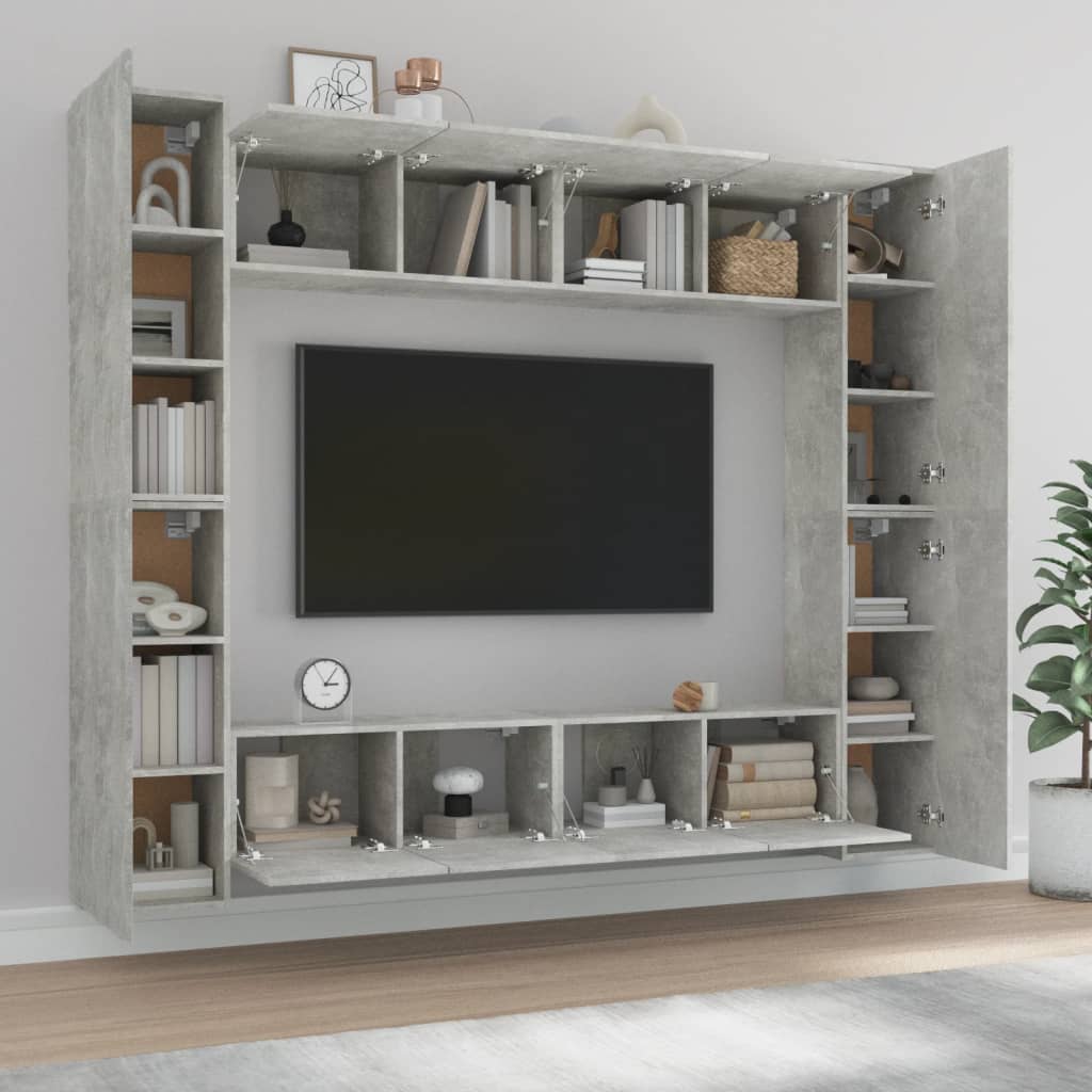 Ensemble de meubles TV 8 pièces en bois