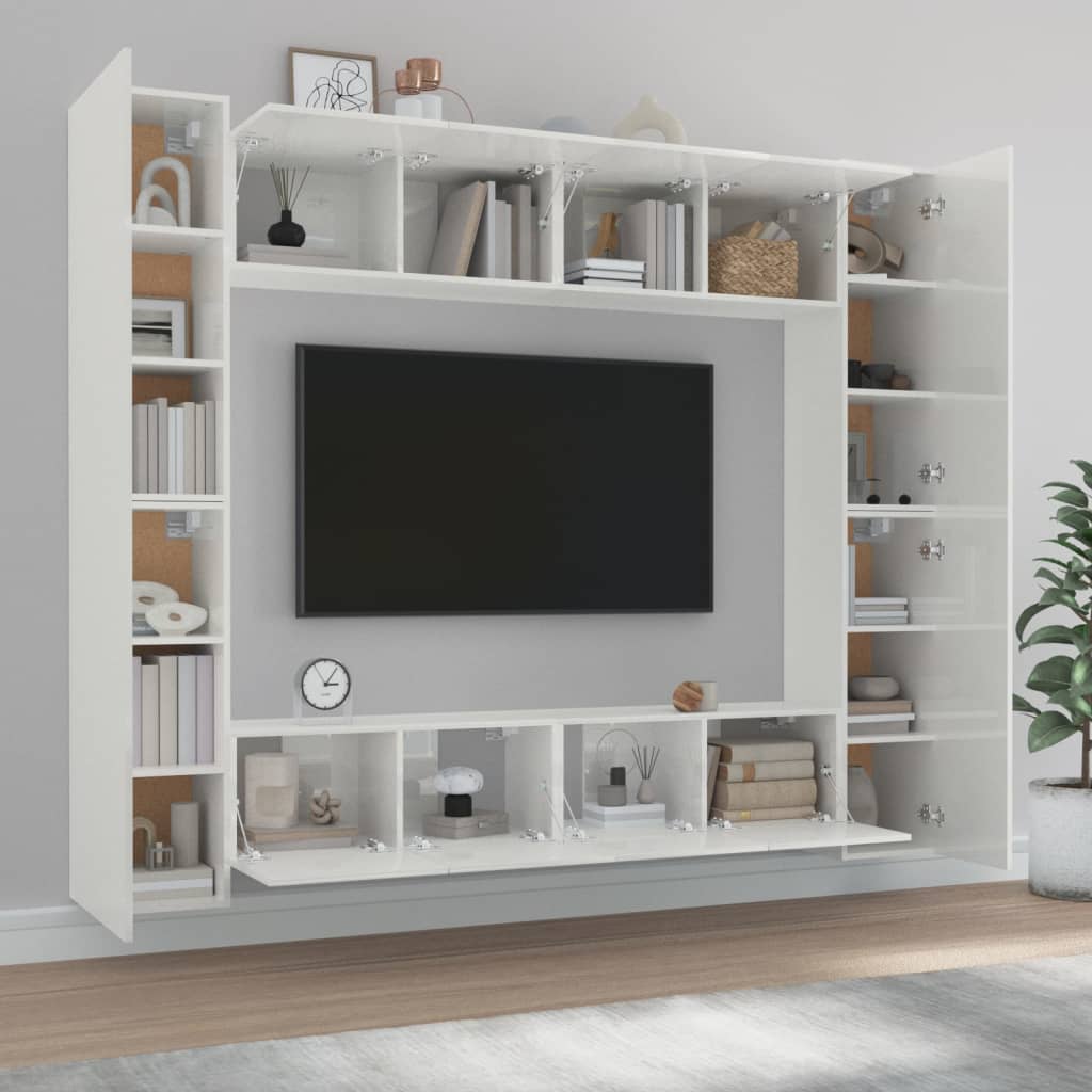 Ensemble de meubles TV 8 pièces en bois