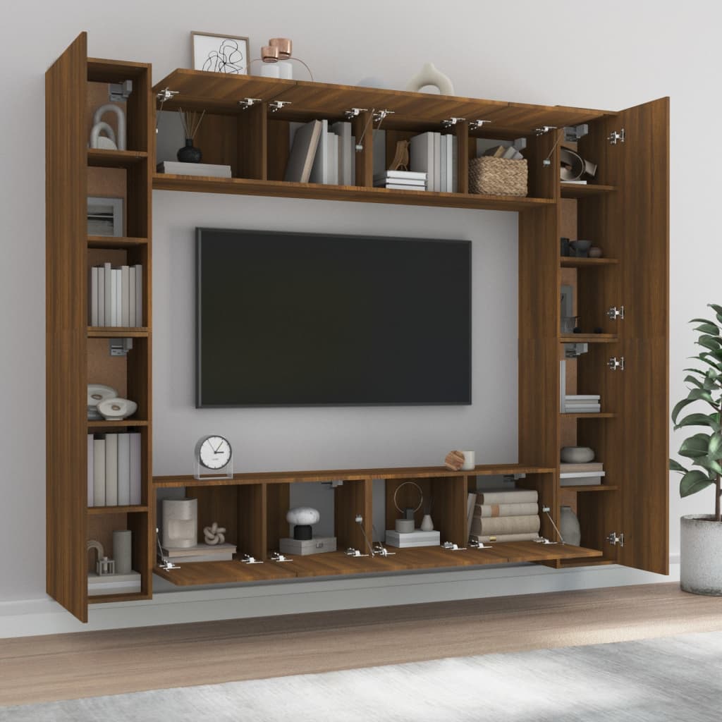 Ensemble de meubles TV 8 pièces en bois