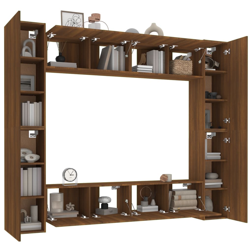 Ensemble de meubles TV 8 pièces en bois