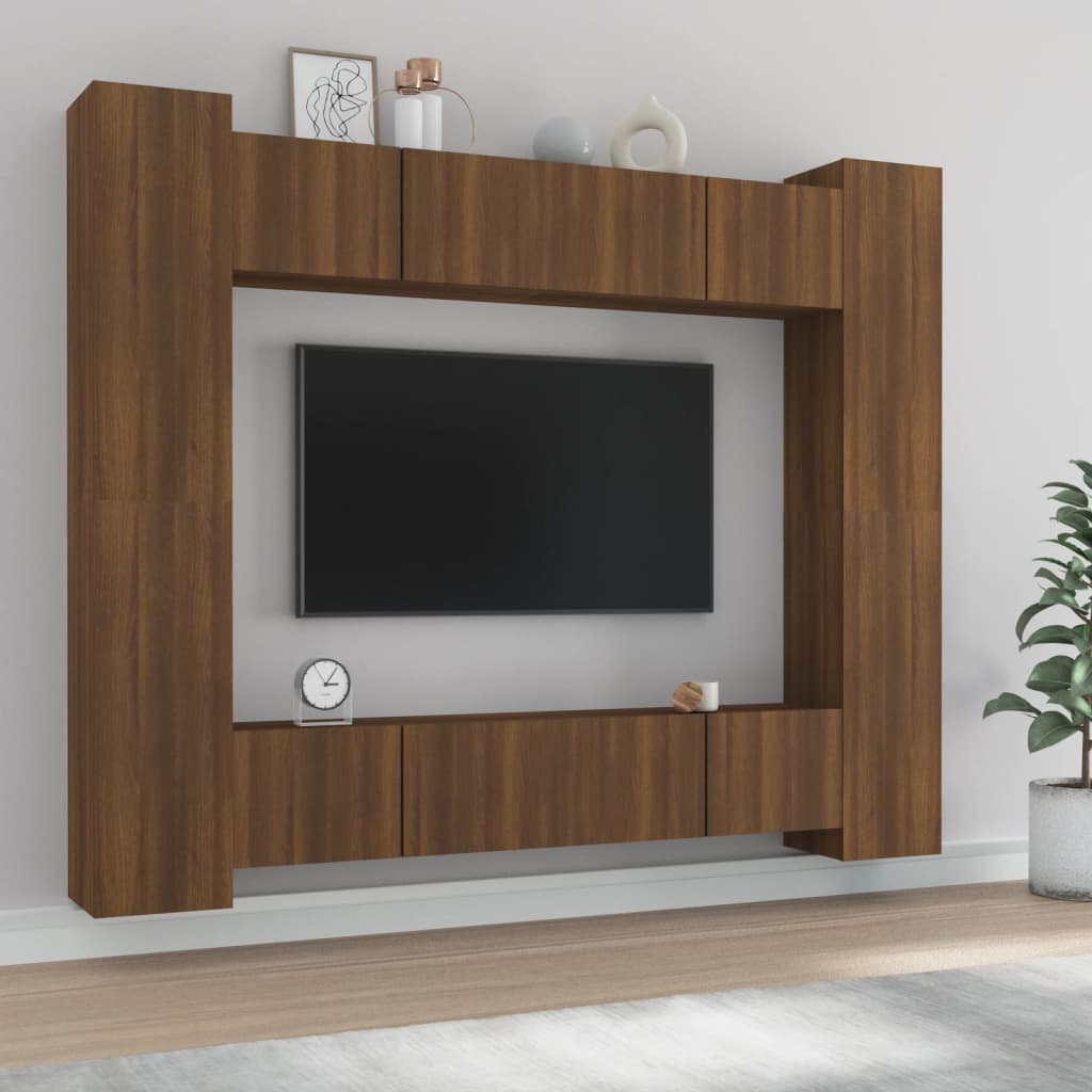 Ensemble de meubles TV 8 pièces en bois