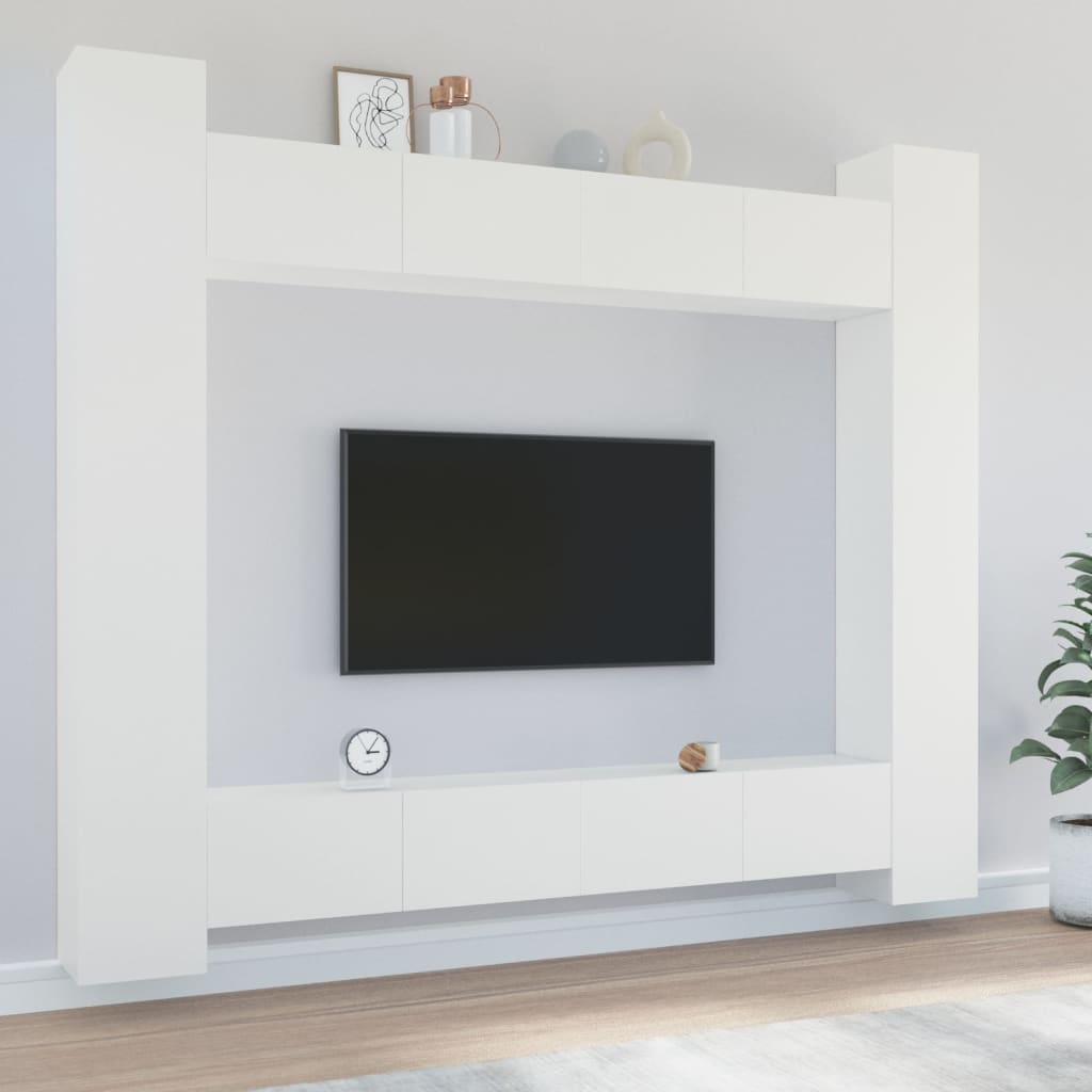 Ensemble de meubles TV 8 pièces en bois