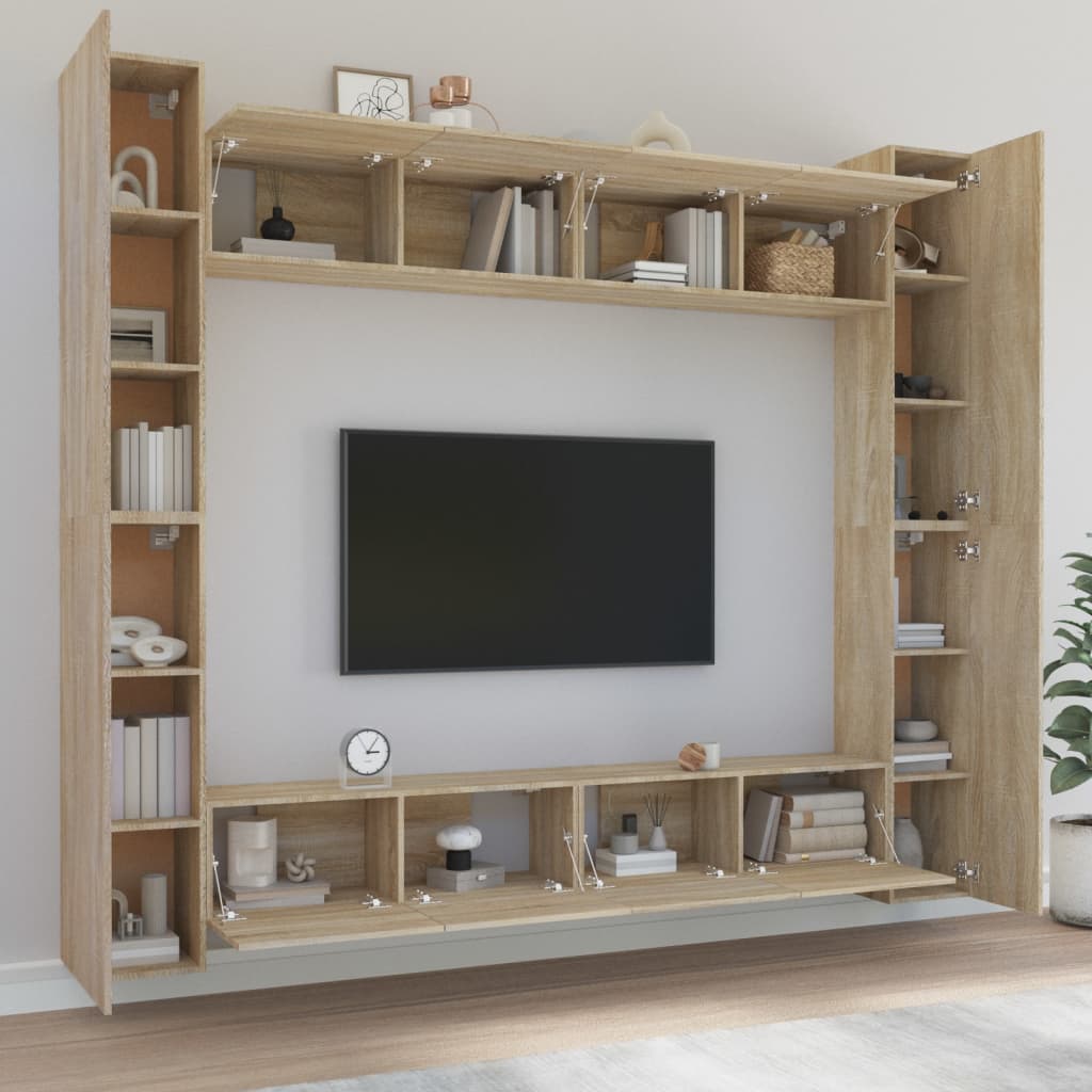 Ensemble de meubles TV 8 pièces en bois