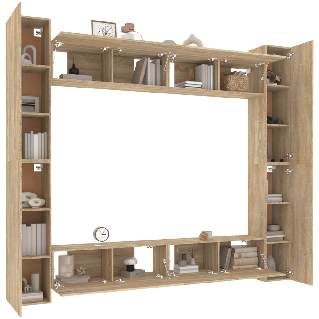 Ensemble de meubles TV 8 pièces en bois