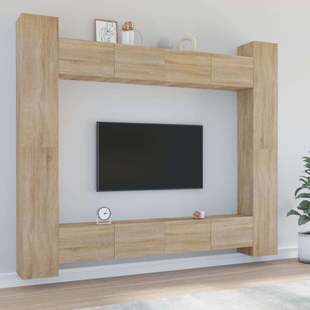 Ensemble de meubles TV 8 pièces en bois