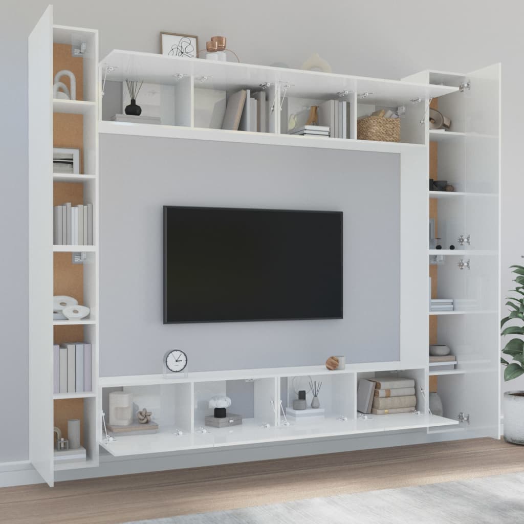 Ensemble de meubles TV 8 pièces en bois